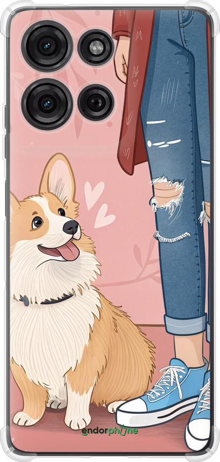 Силикон с усиленными углами чехол Корги 3 для Motorola Moto G75 5G - 6707sp-3890 изображение 