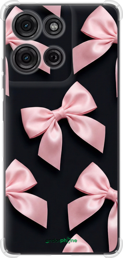 Силіконовий протиударний с посиленими кутами чехол Coquette Ribbons Dark Coquette для Motorola Moto G75 5G - 6767sp-3890 изображение 