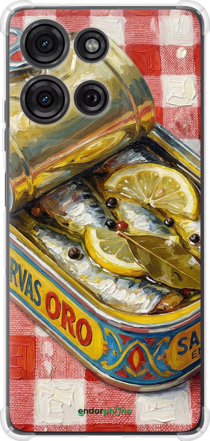 Силикон с усиленными углами чехол Vintage Sardine Tin Phone для Motorola Moto G75 5G - 6772sp-3890 изображение 