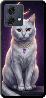 TPU чехол Mystic White Cat Gothic Dark Purple Gold для Motorola Moto G84 - 6805b-3344 изображение 