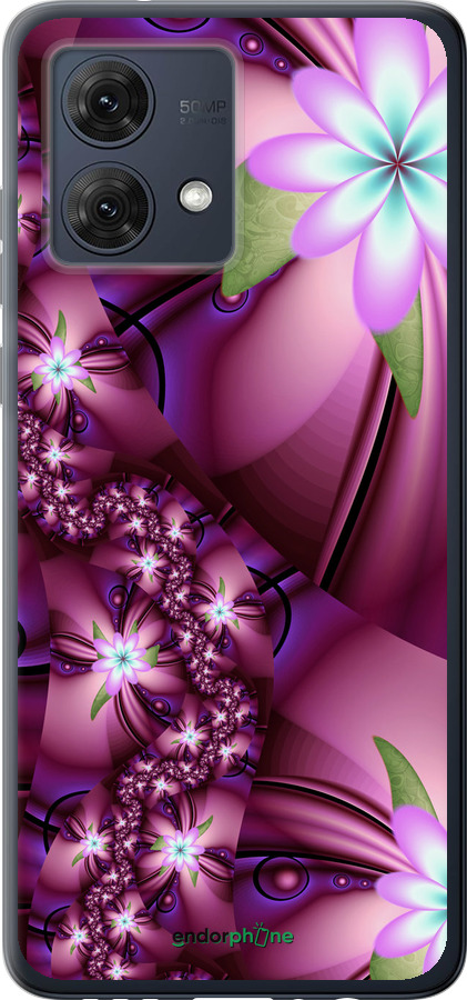 

Силіконовий чохол "Квіткова мозаїка" для Motorola Moto G84, Рожевий