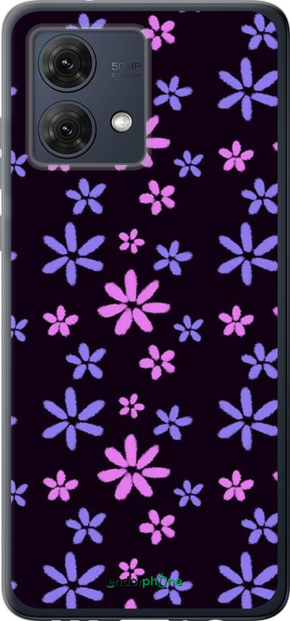 Силіконовий чехол з квітами для Motorola Moto G84 - 6258u-3344 изображение 