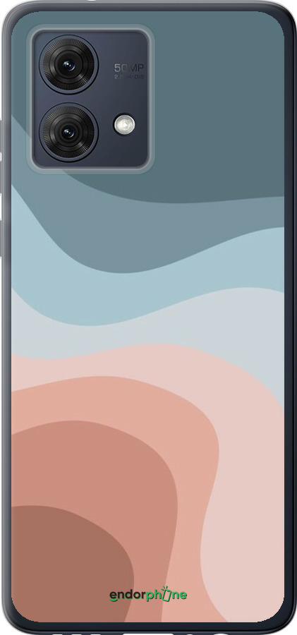 Силиконовый чехол С синими и розовыми волнами в стиле ретро для Motorola Moto G84 - 6532u-3344 изображение 
