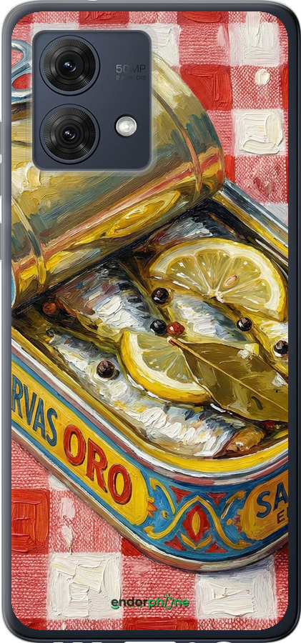 Силиконовый чехол Vintage Sardine Tin Phone для Motorola Moto G84 - 6772u-3344 изображение 