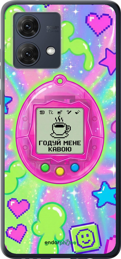 Силиконовый чехол Y2K Aesthetic Retro Pet: Годуй мене кавою для Motorola Moto G84 - 6784u-3344 изображение 