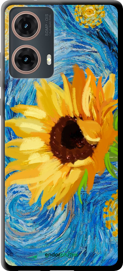 TPU чехол Квіти жовто-блакитні  для Motorola Moto G85 5G - 5308b-3780 изображение 