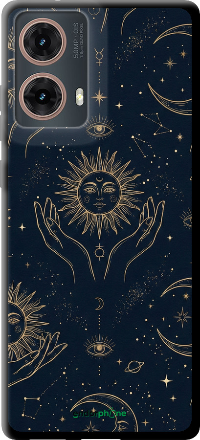 TPU чехол Celestial Harmony: Sun & Moon Gold Mystic Pattern для Motorola Moto G85 5G - 6778b-3780 изображение 