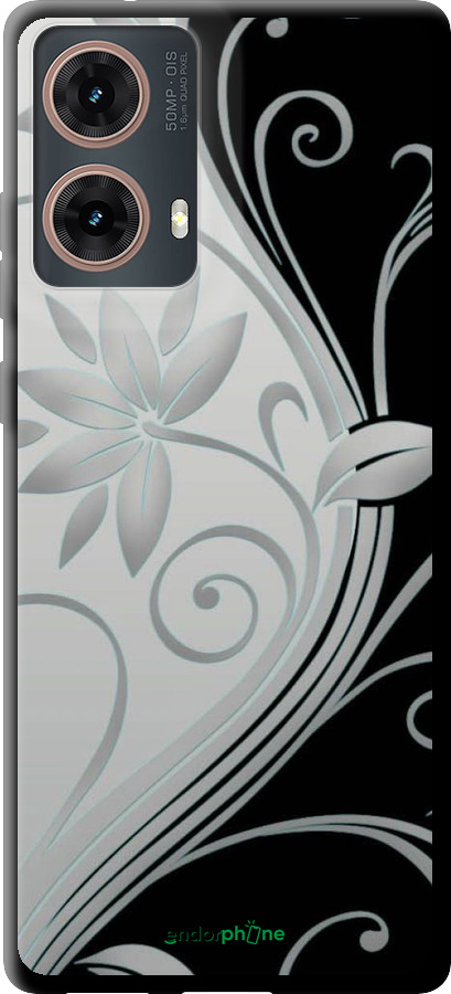 TPU чехол Цветы на чёрно-белом фоне для Motorola Moto G85 5G - 840b-3780 изображение 
