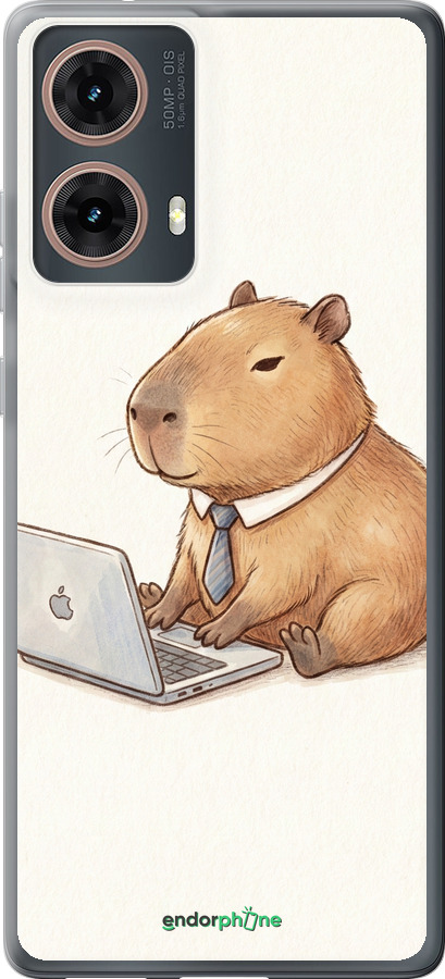 Силиконовый чехол Funny Capybara CEO Working для Motorola Moto G85 5G - 6777u-3780 изображение 