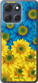 Силіконовий чехол Жовто-блакитні квіти  для Motorola Moto G86 - 1048u-4115 изображение 