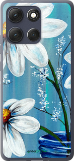 Силиконовый чехол Красивые арт-ромашки для Motorola Moto G86 - 4031u-4115 изображение 