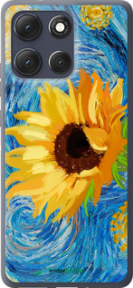 Силиконовый чехол Цветы желто-голубые для Motorola Moto G86 - 5308u-4115 изображение 