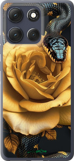 Силиконовый чехол Black snake and golden rose для Motorola Moto G86 - 6068u-4115 изображение 