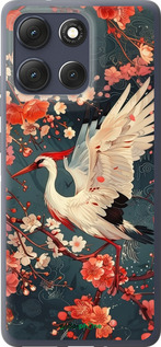 Силиконовый чехол Сакура и аист для Motorola Moto G86 - 6108u-4115 изображение 