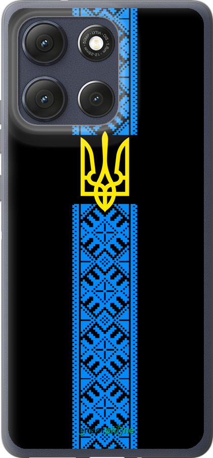 Силиконовый чехол Тризуб в вышиванке для Motorola Moto G86 - 1158u-4115 изображение 