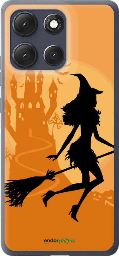 Силиконовый чехол Ведьма на метле для Motorola Moto G86 - 1184u-4115 изображение 