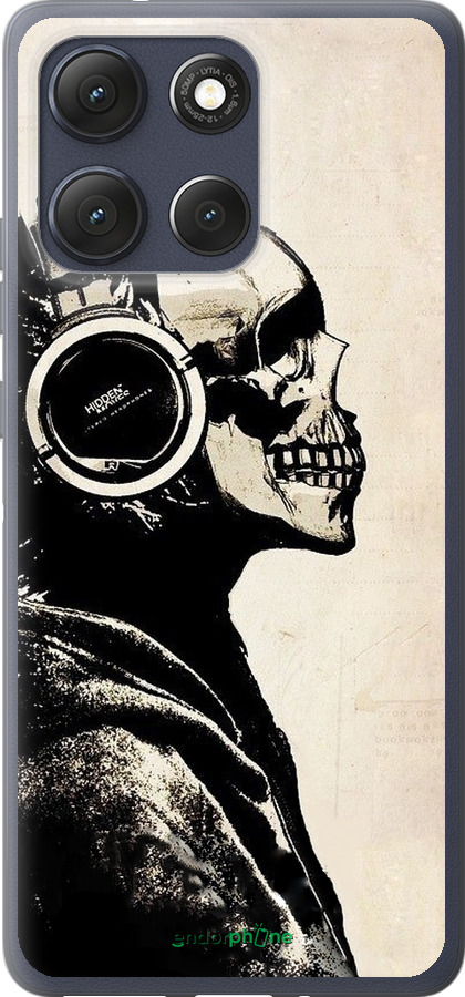 Силиконовый чехол Скелет-меломан v2 для Motorola Moto G86 - 1200u-4115 изображение 