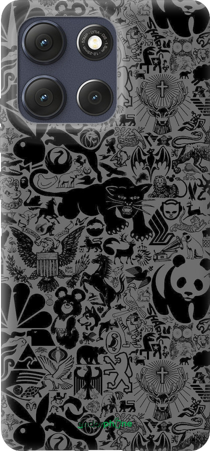 Силіконовий чехол Чорно-сірий стікер бомбінг для Motorola Moto G86 - 2432u-4115 изображение 