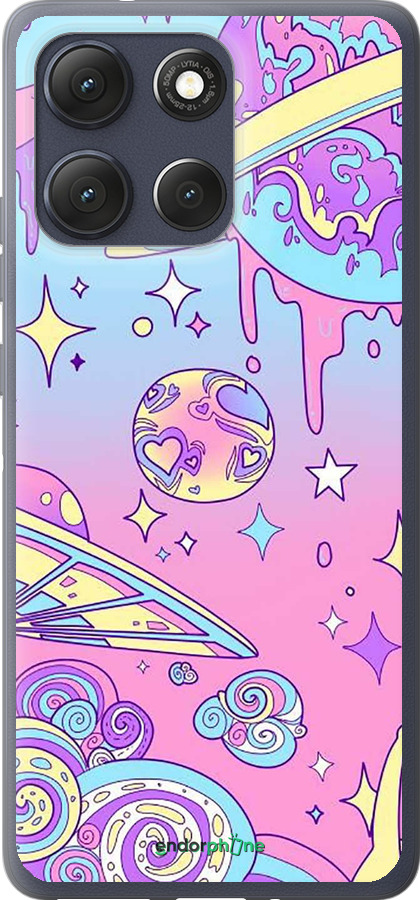 Силиконовый чехол Розовая галактика для Motorola Moto G86 - 4146u-4115 изображение 