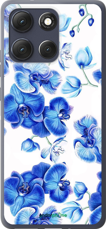 Силиконовый чехол Голубые орхидеи для Motorola Moto G86 - 4406u-4115 изображение 