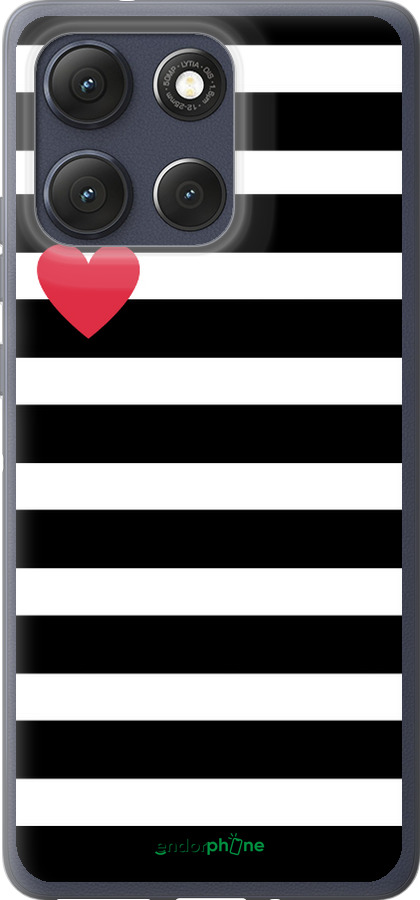 Силиконовый чехол Черно-белые полосы для Motorola Moto G86 - 4461u-4115 изображение 