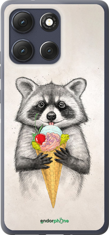 Силиконовый чехол Енотик с мороженым для Motorola Moto G86 - 4602u-4115 изображение 