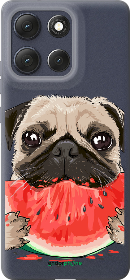 Силиконовый чехол Мопс и арбуз для Motorola Moto G86 - 4665u-4115 изображение 