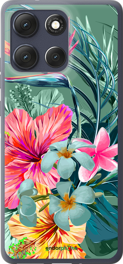Силиконовый чехол Тропические цветы v1 для Motorola Moto G86 - 4667u-4115 изображение 