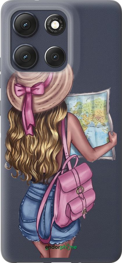 Силиконовый чехол Девушка с картой для Motorola Moto G86 - 4704u-4115 изображение 