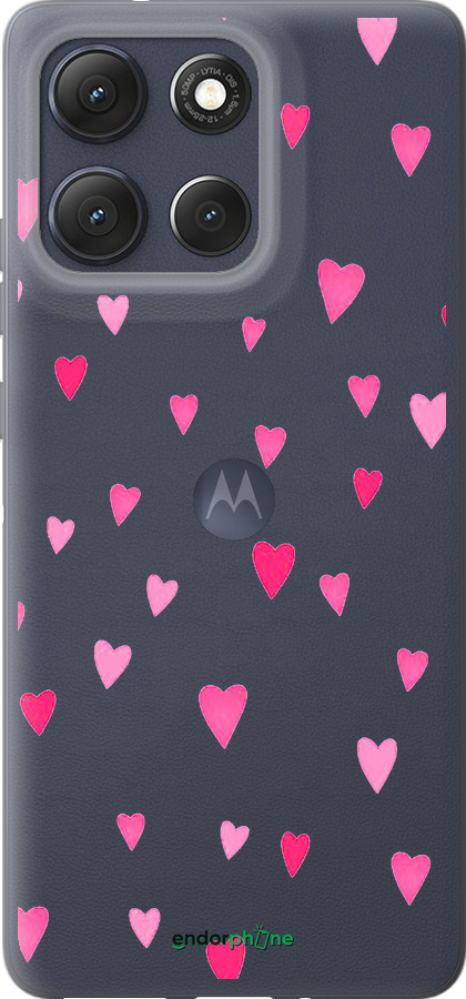 Силиконовый чехол Сердечки 2 для Motorola Moto G86 - 4763u-4115 изображение 