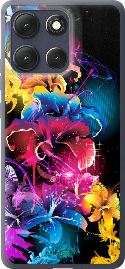 Силиконовый чехол Абстрактные цветы для Motorola Moto G86 - 511u-4115 изображение 