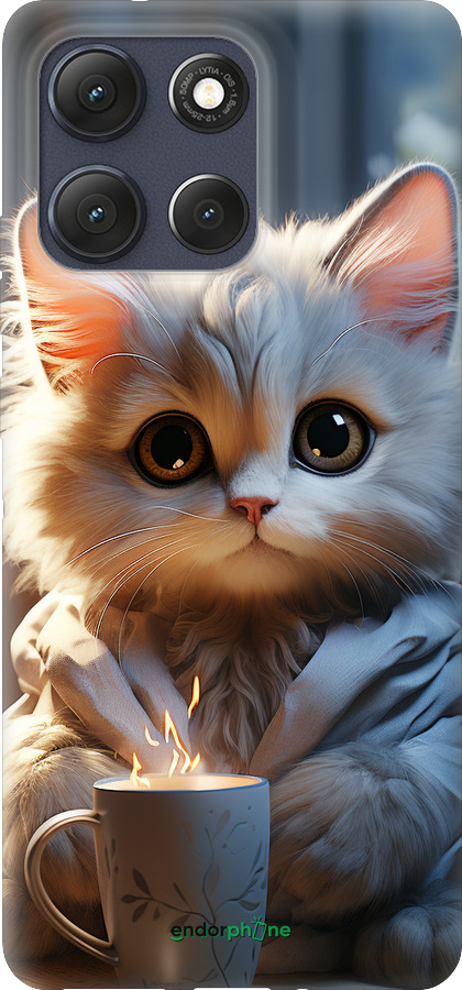 Силіконовий чехол Білий кіт для Motorola Moto G86 - 5646u-4115 изображение 