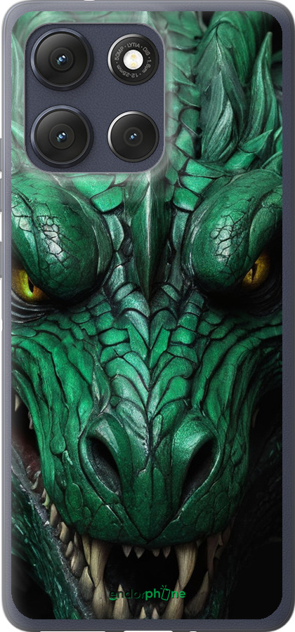 Силиконовый чехол Зелёный дракон v2 для Motorola Moto G86 - 5817u-4115 изображение 
