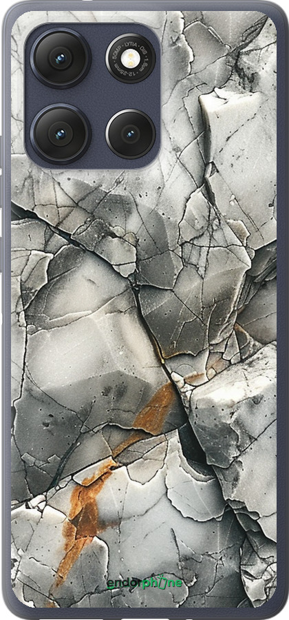Силиконовый чехол Серый мрамор для Motorola Moto G86 - 6041u-4115 изображение 