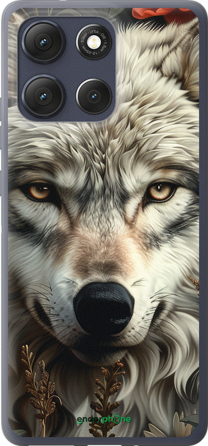 Силиконовый чехол Волчий взгляд для Motorola Moto G86 - 6066u-4115 изображение 