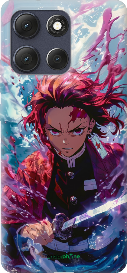 Силиконовый чехол Танджиро Камадо: Клинок рассекающий демонов для Motorola Moto G86 - 6111u-4115 изображение 