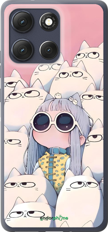 Силиконовый чехол Малышка с котами для Motorola Moto G86 - 6295u-4115 изображение 