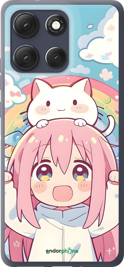 Силиконовый чехол Девочка аниме радуга для Motorola Moto G86 - 6304u-4115 изображение 