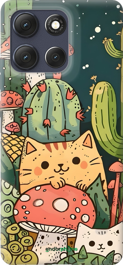 Силіконовий чехол Коти гриби для Motorola Moto G86 - 6321u-4115 изображение 