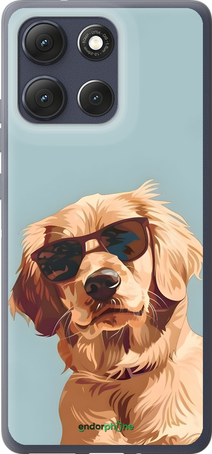 Силиконовый чехол Пес в очках для Motorola Moto G86 - 6381u-4115 изображение 