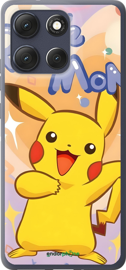 Силиконовый чехол Пикачу для Motorola Moto G86 - 6383u-4115 изображение 