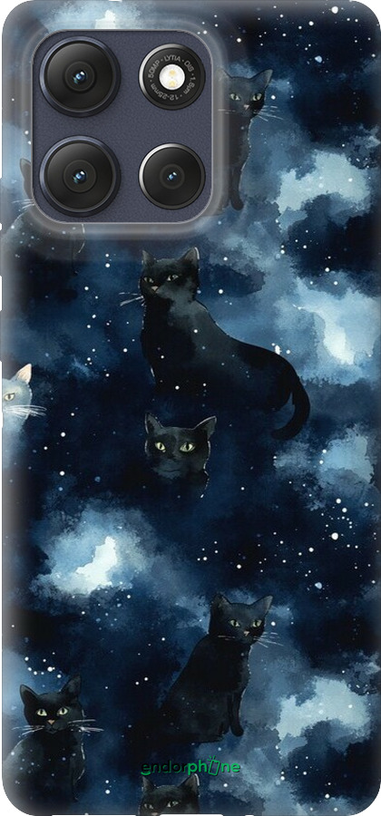 Силиконовый чехол Изображение Кошек с тёмной акварелью для Motorola Moto G86 - 6521u-4115 изображение 