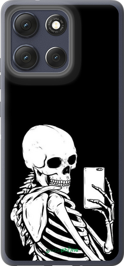 Силиконовый чехол Скелет делает Selfie для Motorola Moto G86 - 6535u-4115 изображение 