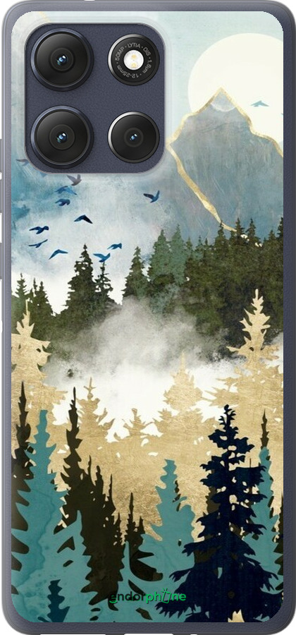 Силиконовый чехол С изображением лесного пейзажа для Motorola Moto G86 - 6548u-4115 изображение 