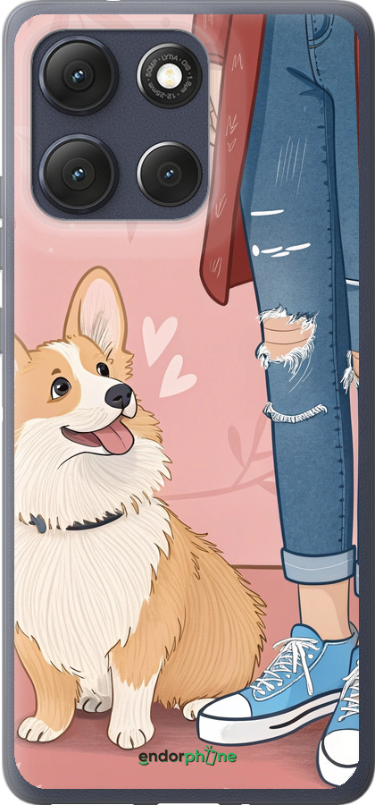 Силиконовый чехол Корги 3 для Motorola Moto G86 - 6707u-4115 изображение 