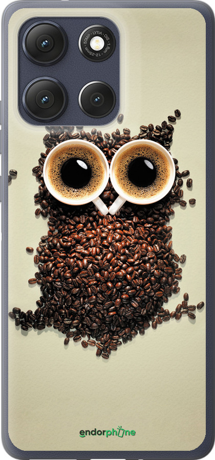 Силиконовый чехол Сова из кофе для Motorola Moto G86 - 777u-4115 изображение 
