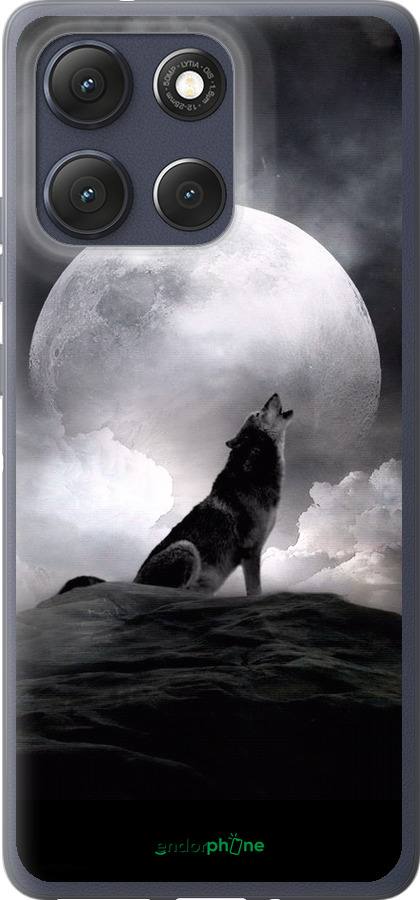 Силиконовый чехол Воющий волк для Motorola Moto G86 - 934u-4115 изображение 