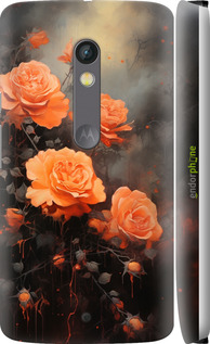 3D пластиковий матовий чехол Оранжеві троянди для Motorola Moto X Play - 5944m-459 изображение 