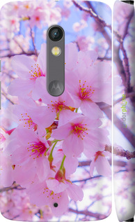 3D пластиковый глянцевый чехол Сакура для Motorola Moto X Play - 6029c-459 изображение 