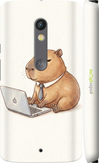 3D пластиковый глянцевый чехол 'Funny Capybara CEO Working' для Motorola Moto X Play изображение 1